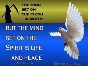 Romans 8-6 The mind set on the spirit is life and peace blue